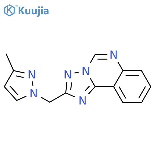 2-[(3-methyl-1H-pyrazol-1-yl)methyl][1,2,4]triazolo[1,5-c]quinazoline structure