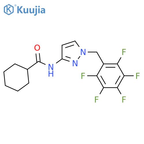 <br>Cyclohexanecarboxylic acid (1-pentafluorophenylmethyl-1H-pyrazol-3-yl)-amid e structure