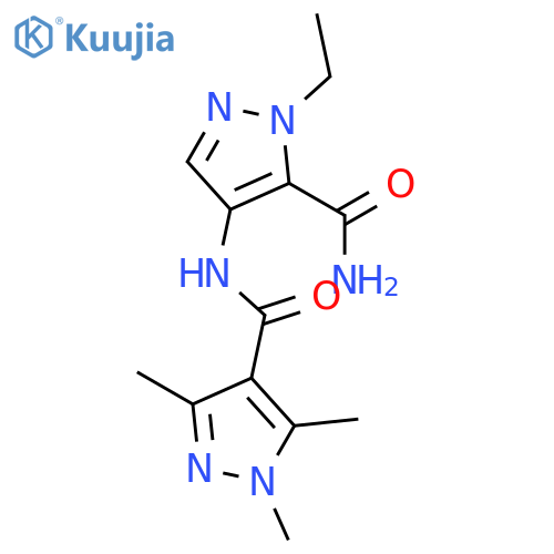 <br>1,3,5-Trimethyl-1H-pyrazole-4-carboxylic acid (5-carbamoyl-1-ethyl-1H-pyraz ol-4-yl)-amide structure
