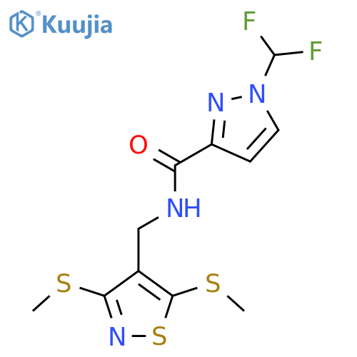 <br>1-Difluoromethyl-1H-pyrazole-3-carboxylic acid (3,5-bis-methylsulfanyl-isot hiazol-4-ylmethyl)-amide structure