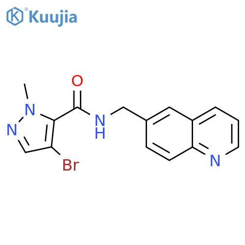 4-Bromo-2-methyl-2H-pyrazole-3-carboxylic acid (quinolin-6-ylmethyl)-amide structure