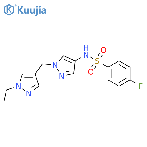 <br>N-[1-(1-Ethyl-1H-pyrazol-4-ylmethyl)-1H-pyrazol-4-yl]-4-fluoro-benzenesulfo namide structure