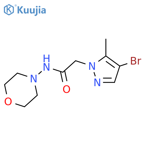 2-(4-bromo-5-methyl-1H-pyrazol-1-yl)-N-morpholin-4-ylacetamide structure