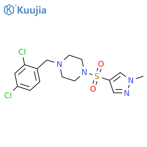 1-(2,4-Dichloro-benzyl)-4-(1-methyl-1H-pyrazole-4-sulfonyl)-piperazine structure