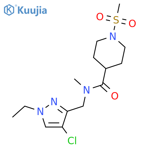 <br>1-Methanesulfonyl-piperidine-4-carboxylic acid (4-chloro-1-ethyl-1H-pyrazol -3-ylmethyl)-methyl-amide structure
