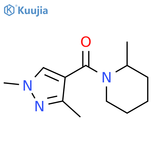 1-(1,3-dimethyl-1H-pyrazole-4-carbonyl)-2-methylpiperidine structure