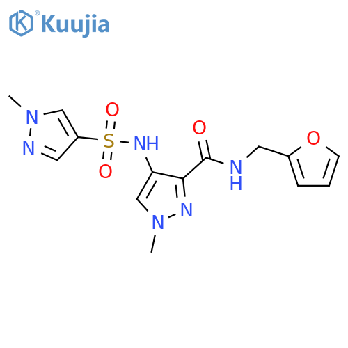<br>N-(2-furylmethyl)-1-methyl-4-{[(1-methyl-1H-pyrazol-4-yl)sulfonyl]amino}-1H -pyrazole-3-carboxamide structure