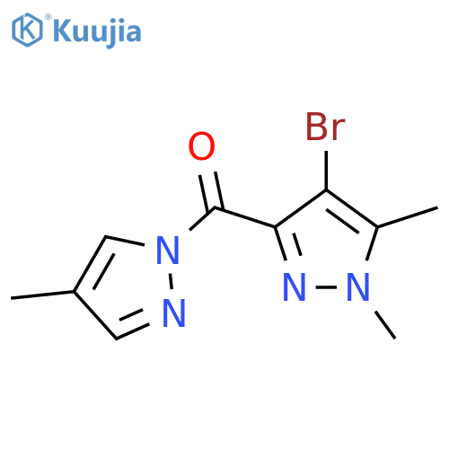 (4-bromo-1,5-dimethyl-1H-pyrazol-3-yl)(4-methyl-1H-pyrazol-1-yl)methanone structure