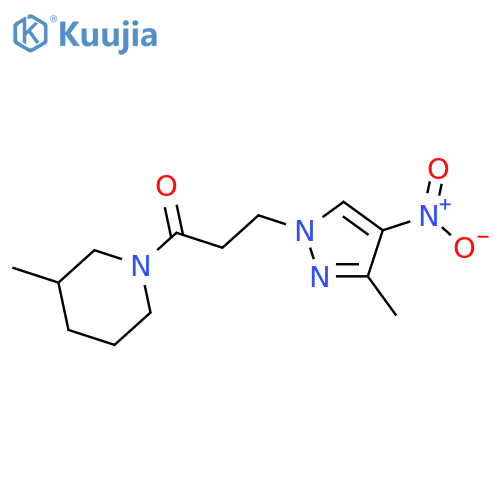 3-(3-Methyl-4-nitro-pyrazol-1-yl)-1-(3-methyl-piperidin-1-yl)-propan-1-one structure