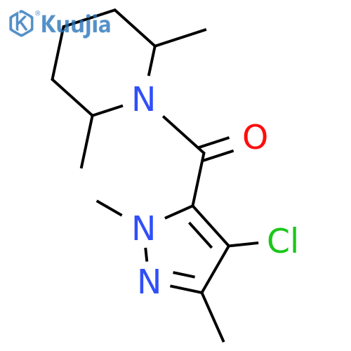 <br>(4-Chloro-2,5-dimethyl-2H-pyrazol-3-yl)-(2,6-dimethyl-piperidin-1-yl)-metha none structure