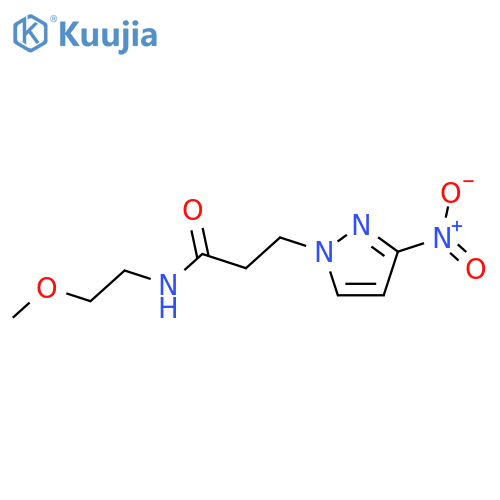 N-(2-Methoxy-ethyl)-3-(3-nitro-pyrazol-1-yl)-propionamide structure
