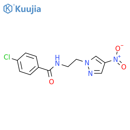 4-Chloro-N-[2-(4-nitro-pyrazol-1-yl)-ethyl]-benzamide structure
