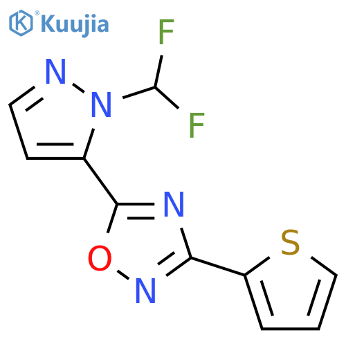 5-(2-Difluoromethyl-2H-pyrazol-3-yl)-3-thiophen-2-yl-[1,2,4]oxadiazole structure
