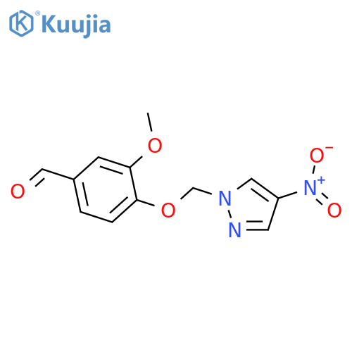 3-Methoxy-4-((4-nitro-1H-pyrazol-1-yl)methoxy)benzaldehyde structure