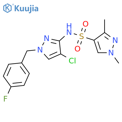 <br>1,3-Dimethyl-1H-pyrazole-4-sulfonic acid [4-chloro-1-(4-fluoro-benzyl)-1H-p yrazol-3-yl]-amide structure