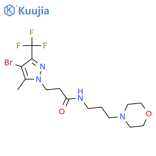 <br>3-(4-Bromo-5-methyl-3-trifluoromethyl-pyrazol-1-yl)-N-(3-morpholin-4-yl-pro pyl)-propionamide structure