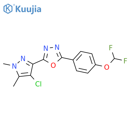 <br>2-(4-Chloro-1,5-dimethyl-1H-pyrazol-3-yl)-5-(4-difluoromethoxy-phenyl)-[1,3 ,4]oxadiazole structure