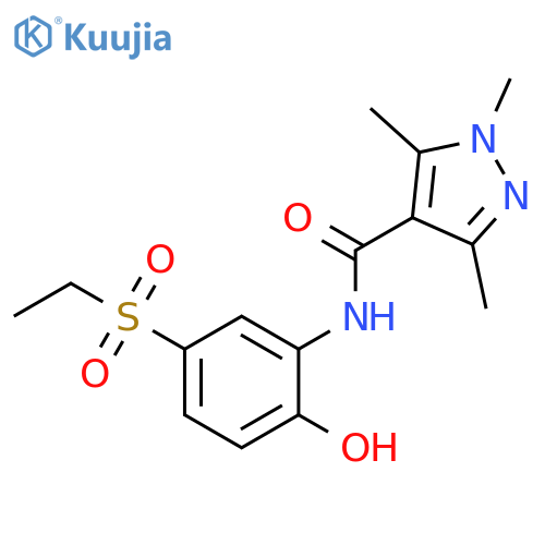 <br>1,3,5-Trimethyl-1H-pyrazole-4-carboxylic acid (5-ethanesulfonyl-2-hydroxy-p henyl)-amide structure