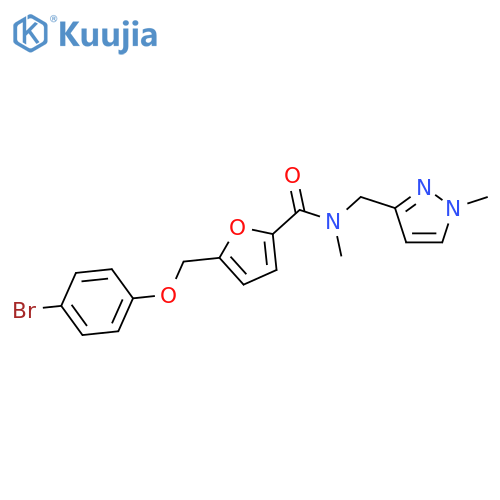 <br>5-(4-Bromo-phenoxymethyl)-furan-2-carboxylic acid methyl-(1-methyl-1H-pyraz ol-3-ylmethyl)-amide structure