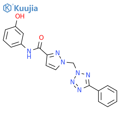 <br>1-(5-Phenyl-tetrazol-2-ylmethyl)-1H-pyrazole-3-carboxylic acid (3-hydroxy-p henyl)-amide structure