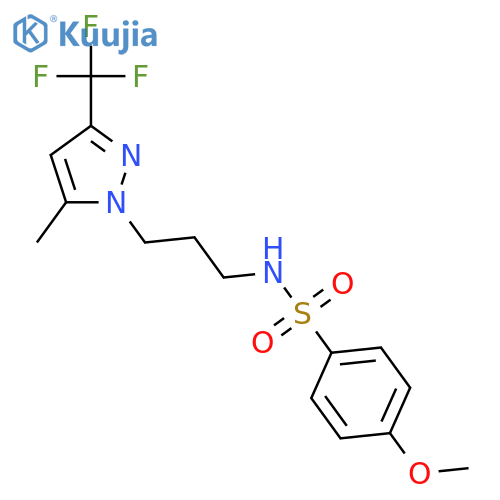 <br>4-Methoxy-N-[3-(5-methyl-3-trifluoromethyl-pyrazol-1-yl)-propyl]-benzenesul fonamide structure