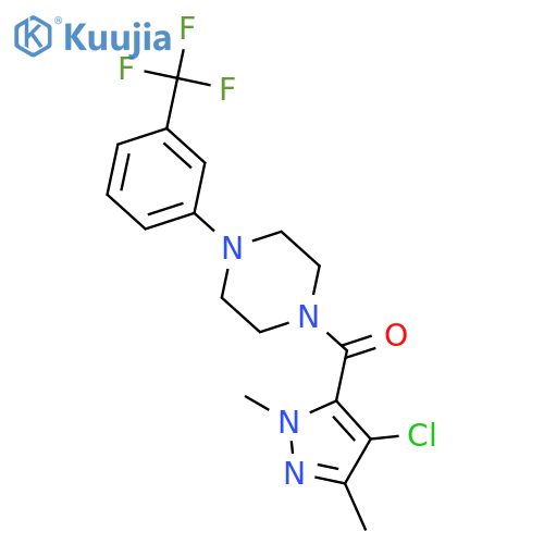 <br>(4-Chloro-2,5-dimethyl-2H-pyrazol-3-yl)-[4-(3-trifluoromethyl-phenyl)-piper azin-1-yl]-methanone structure
