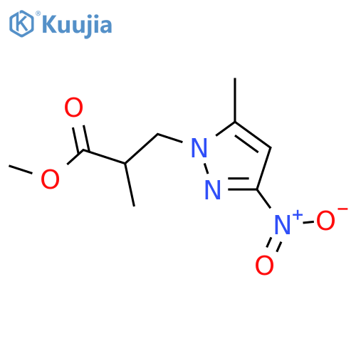 methyl 2-methyl-3-(5-methyl-3-nitro-1H-pyrazol-1-yl)propanoate structure