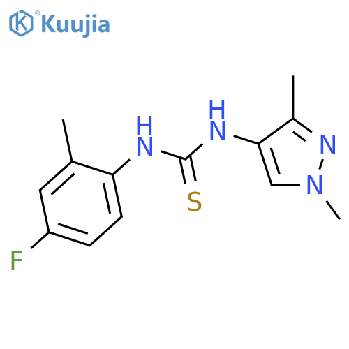 1-(1,3-Dimethyl-1H-pyrazol-4-yl)-3-(4-fluoro-2-methyl-phenyl)-thiourea structure