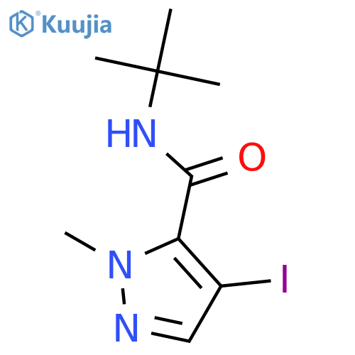 4-Iodo-2-methyl-2H-pyrazole-3-carboxylic acid tert-butylamide structure