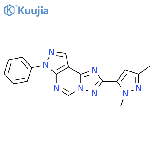 <br>2-(1,3-dimethyl-1H-pyrazol-5-yl)-7-phenyl-7H-pyrazolo[4,3-e][1,2,4]triazolo [1,5-c]pyrimidine structure