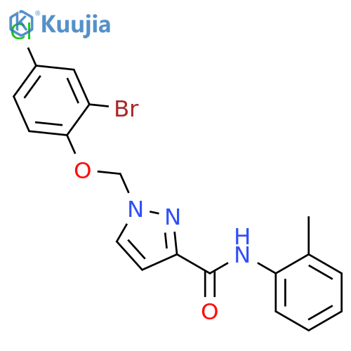 <br>1-(2-Bromo-4-chloro-phenoxymethyl)-1H-pyrazole-3-carboxylic acid o-tolylami de structure
