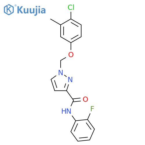 <br>1-[(4-chloro-3-methylphenoxy)methyl]-N-(2-fluorophenyl)-1H-pyrazole-3-carbo xamide structure