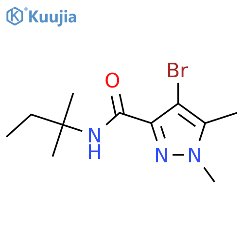<br>4-Bromo-1,5-dimethyl-1H-pyrazole-3-carboxylic acid (1,1-dimethyl-propyl)-am ide structure