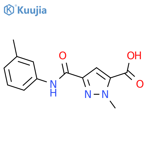 1-methyl-3-{[(3-methylphenyl)amino]carbonyl}-1H-pyrazole-5-carboxylic acid structure