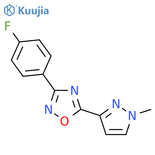 3-(4-Fluoro-phenyl)-5-(1-methyl-1H-pyrazol-3-yl)-[1,2,4]oxadiazole structure