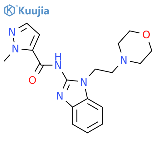 <br>1-methyl-N-[1-(2-morpholin-4-ylethyl)-1H-benzimidazol-2-yl]-1H-pyrazole-5-c arboxamide structure