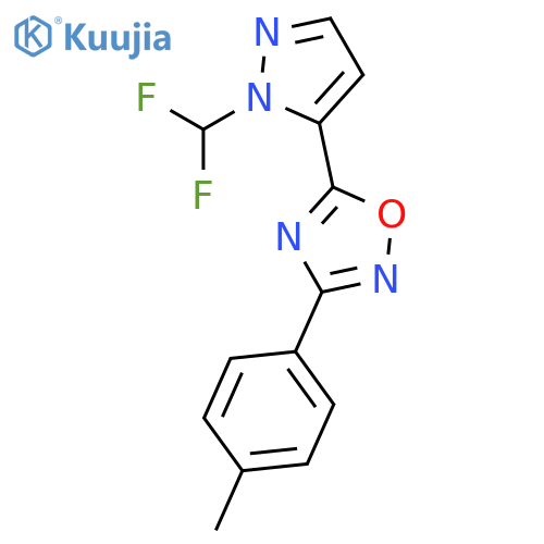 5-(2-Difluoromethyl-2H-pyrazol-3-yl)-3-p-tolyl-[1,2,4]oxadiazole structure
