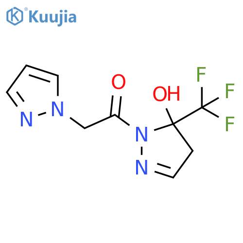1-(1H-pyrazol-1-ylacetyl)-5-(trifluoromethyl)-4,5-dihydro-1H-pyrazol-5-ol structure