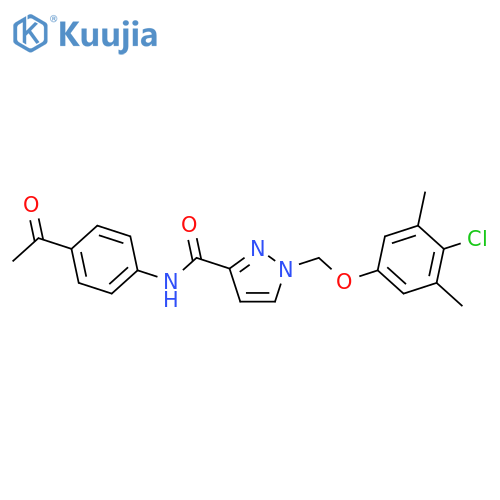 <br>1-(4-Chloro-3,5-dimethyl-phenoxymethyl)-1H-pyrazole-3-carboxylic acid (4-ac etyl-phenyl)-amide structure