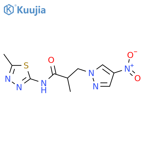 <br>2-Methyl-N-(5-methyl-[1,3,4]thiadiazol-2-yl)-3-(4-nitro-pyrazol-1-yl)-propi onamide structure