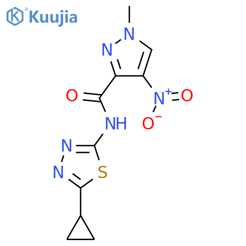 <br>1-Methyl-4-nitro-1H-pyrazole-3-carboxylic acid (5-cyclopropyl-[1,3,4]thiadi azol-2-yl)-amide structure