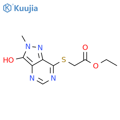 Acetic acid,[(3-hydroxy-2-methyl-2H-pyrazolo[4,3-d]pyrimidin-7-yl)thio]-, ethyl ester structure