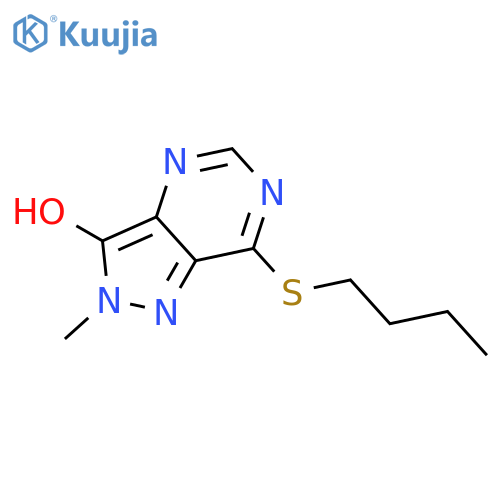 2H-Pyrazolo[4,3-d]pyrimidin-3-ol, 7-(butylthio)-2-methyl- structure
