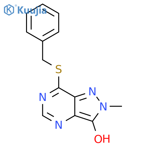2H-Pyrazolo[4,3-d]pyrimidin-3-ol, 2-methyl-7-[(phenylmethyl)thio]- structure
