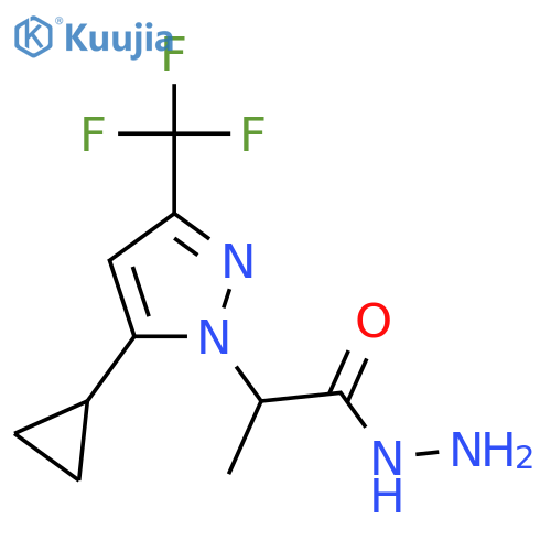 2-5-cyclopropyl-3-(trifluoromethyl)-1H-pyrazol-1-ylpropanehydrazide structure