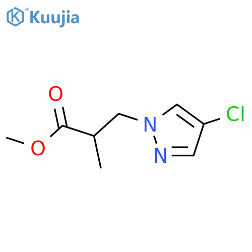 methyl 3-(4-chloro-1H-pyrazol-1-yl)-2-methylpropanoate structure