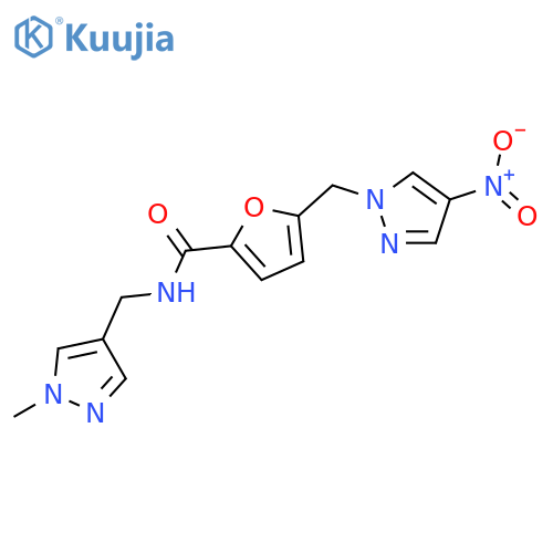 <br>5-(4-Nitro-pyrazol-1-ylmethyl)-furan-2-carboxylic acid (1-methyl-1H-pyrazol -4-ylmethyl)-amide structure