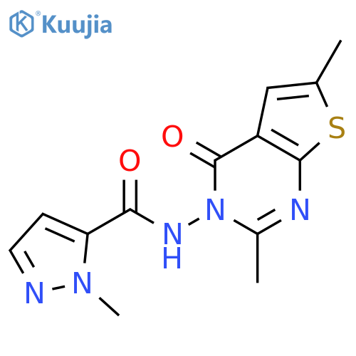 <br>2-Methyl-2H-pyrazole-3-carboxylic acid (2,6-dimethyl-4-oxo-4H-thieno[2,3-d] pyrimidin-3-yl)-amide structure