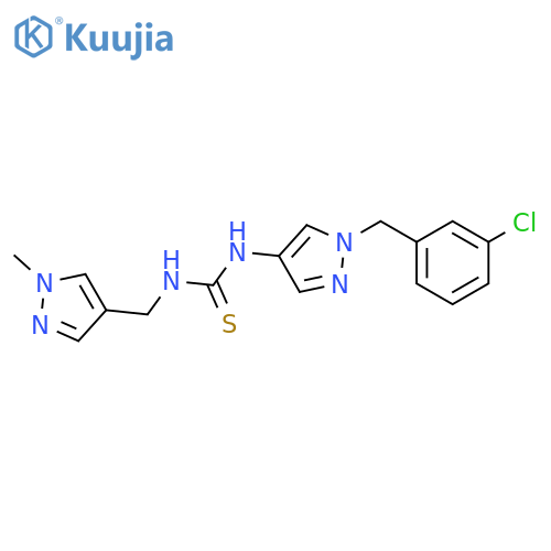 <br>1-[1-(3-Chloro-benzyl)-1H-pyrazol-4-yl]-3-(1-methyl-1H-pyrazol-4-ylmethyl)- thiourea structure