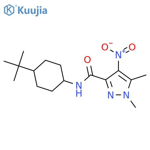 <br>1,5-Dimethyl-4-nitro-1H-pyrazole-3-carboxylic acid (4-tert-butyl-cyclohexyl )-amide structure